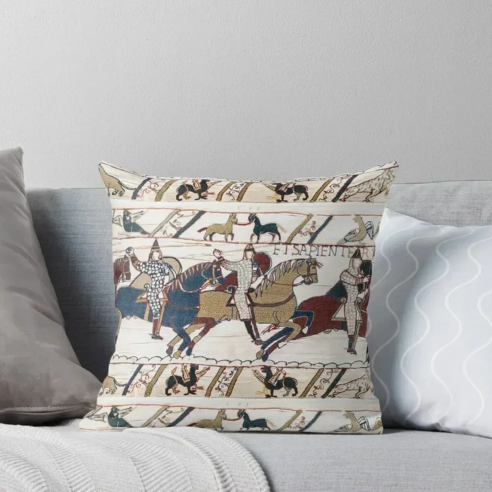 Bayeux Tapestry: The Battle of Hastings (Norman knights and archers) Throw Pillow Throw Pillow Pillow Case