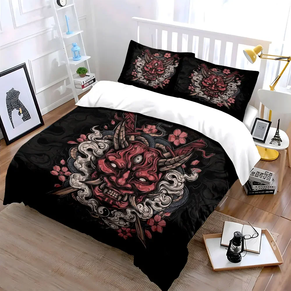 Demon Art Poster Set Decoration Soft Comfortable Duvet Cover Bedding Set Included 1*Duvet Cover & 2*Pillowcases, gift