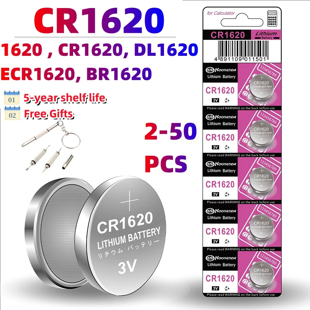 

3V CR1620 Battery CR 1620 Button Battery For Watch Car Remote Control Calculator Scales Shavers DL1620 BR1620 Lithium Coin Cells