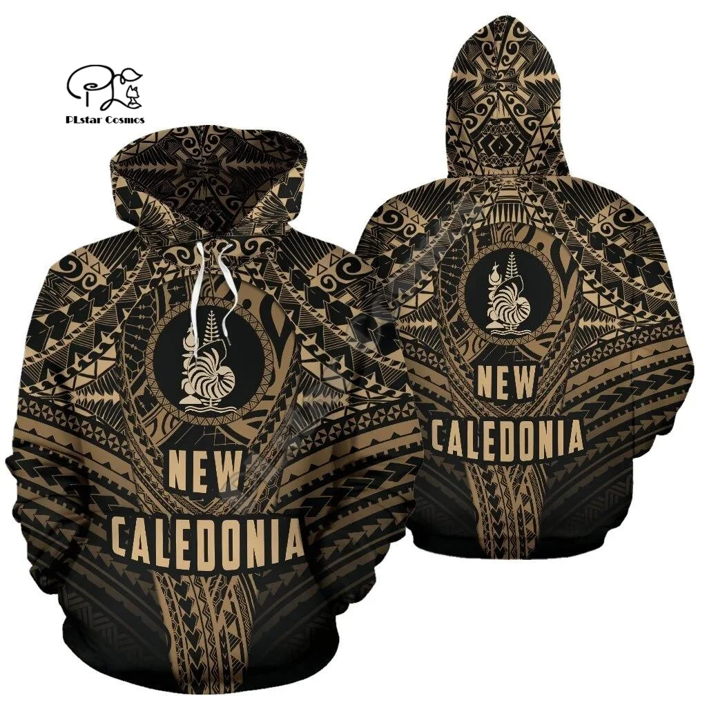 New Caledonia French Polynesian Country Flag Tribal Culture Retro Tattoo Tracksuit Men/Women 3DPrint Casual Pullover Hoodies X1