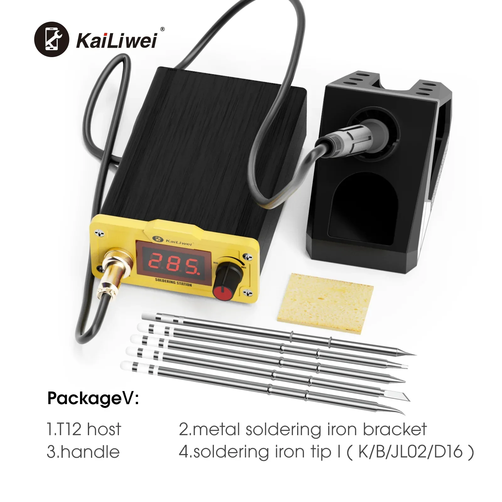 Kailiwei T12 LCD Digital Soldering Station Adjustable Temperature Portable Bga Rework Station With Welding Iron Tip Repair Tools