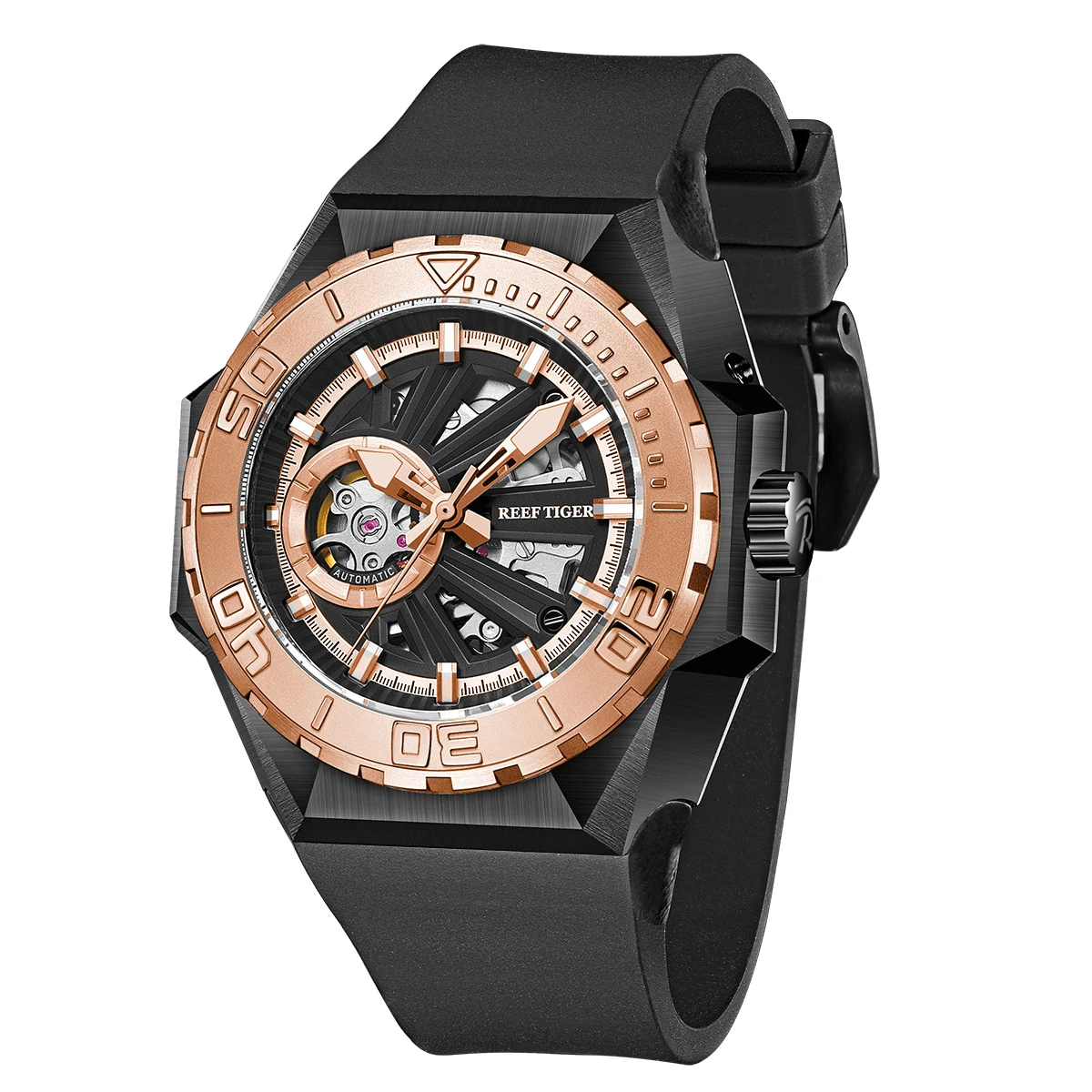 ساعات ميكانيكية أوتوماتيكية بالكامل للرجال من ماركة ريف تايجر، ساعات رجال الأعمال، ساعات رياضية عصرية للرجال، عيد الحب