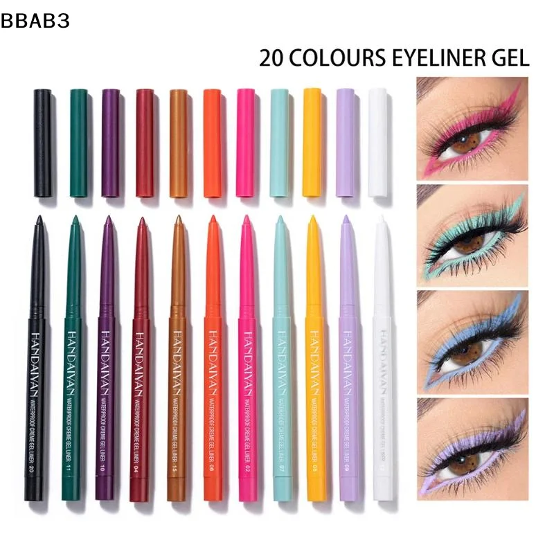 20 Colors Waterproof Matte Eyeliner Gel Long Lasting Professional Sweatproof Non-smudge Multicolor Ultra-fine Eyeliner