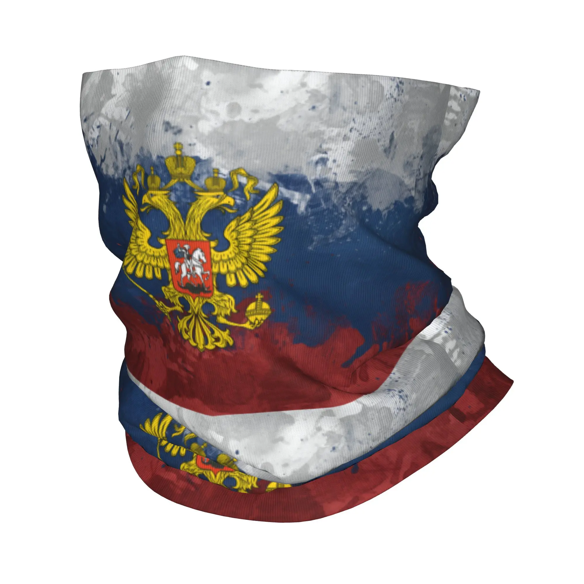 Custom Russia Russian flag Bandana Neck Warmer Men Women Winter Ski Tube Scarf Gaiter  Face Cover