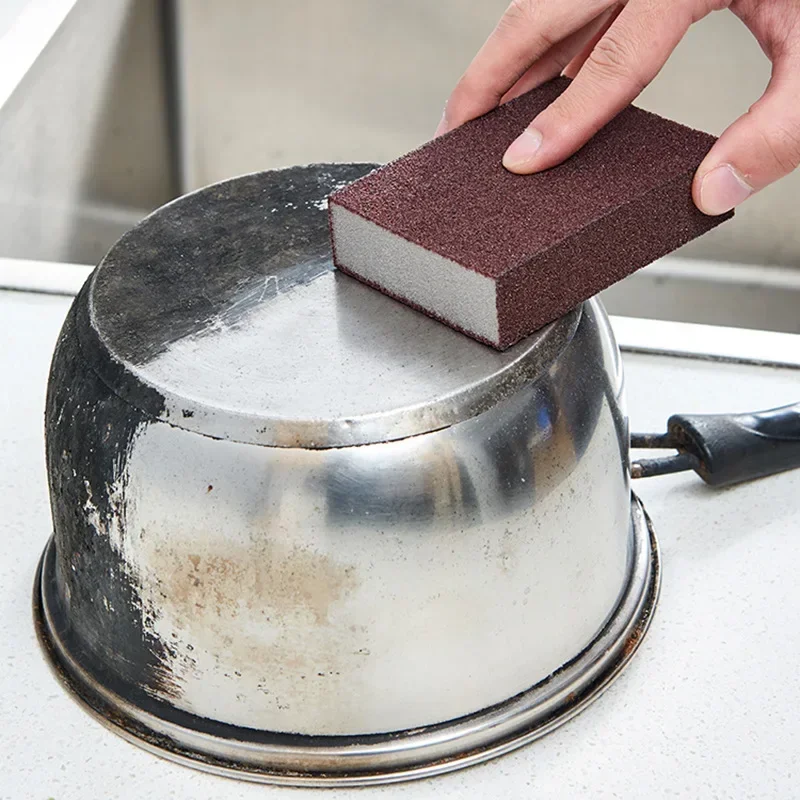 Sponge Magic Eraser Descaling Emery Cleaning Brush Silicon Carbide Descaling Cleaning Brush Stove Top Pot Kitchen Tools