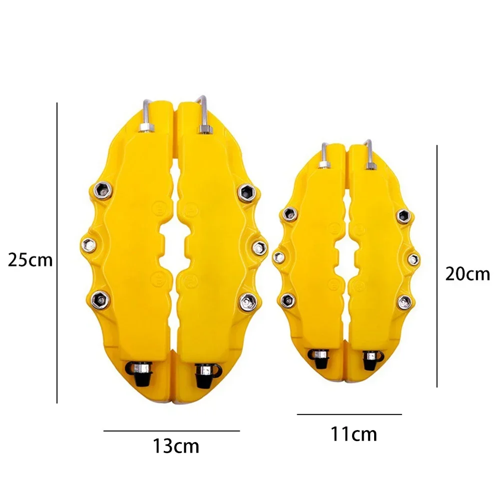 Car Caliper Cover Kits Yellow 3D Style Accessories Brake Caliper Disc Front/Rear Parts Replacement Universal Practical Durable