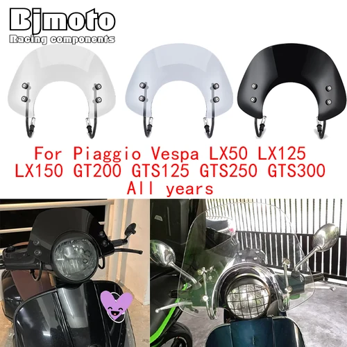 Imagen 1 del producto Parabrisas para Piaggio Vespa LX50 LX125 LX150 GT200 GTS125 GTS250 GTS300 todos los años LX 50 125 150 Deflector de viento