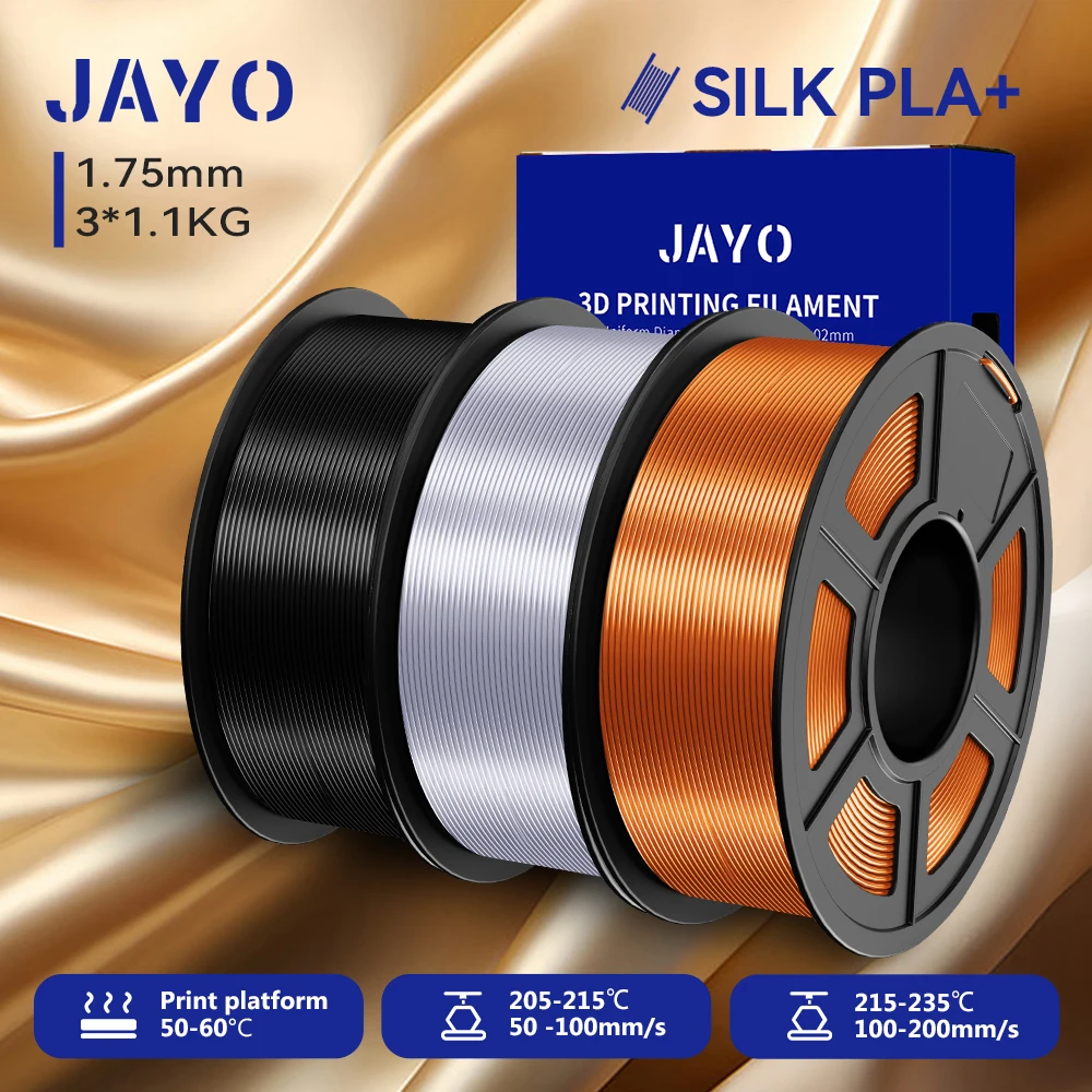 JAYO 3,3KG SILK PLA + Filament 1,75mm SILK PLA Plus Filament Glatte, seidig glänzende Oberfläche 3D-Filament geeignet für FDM-Drucker