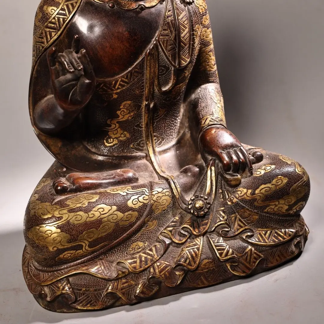 Collection of rare copper pure copper high relief chisel, chisel flower gilt Buddha statue of Sakyamuni