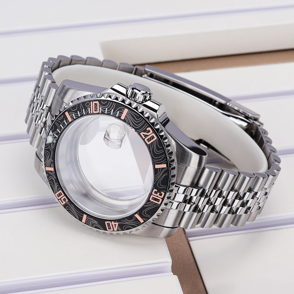 40mm Steriles Uhrengehäuse mit Saphirglas für NH35 NH36 NH34 NH38 ETA2824 Miyota8215 Uhrwerk, 28,5mm Zifferblatt, SUB GMT Gehäuse, 120 Klicks – Detail 5
