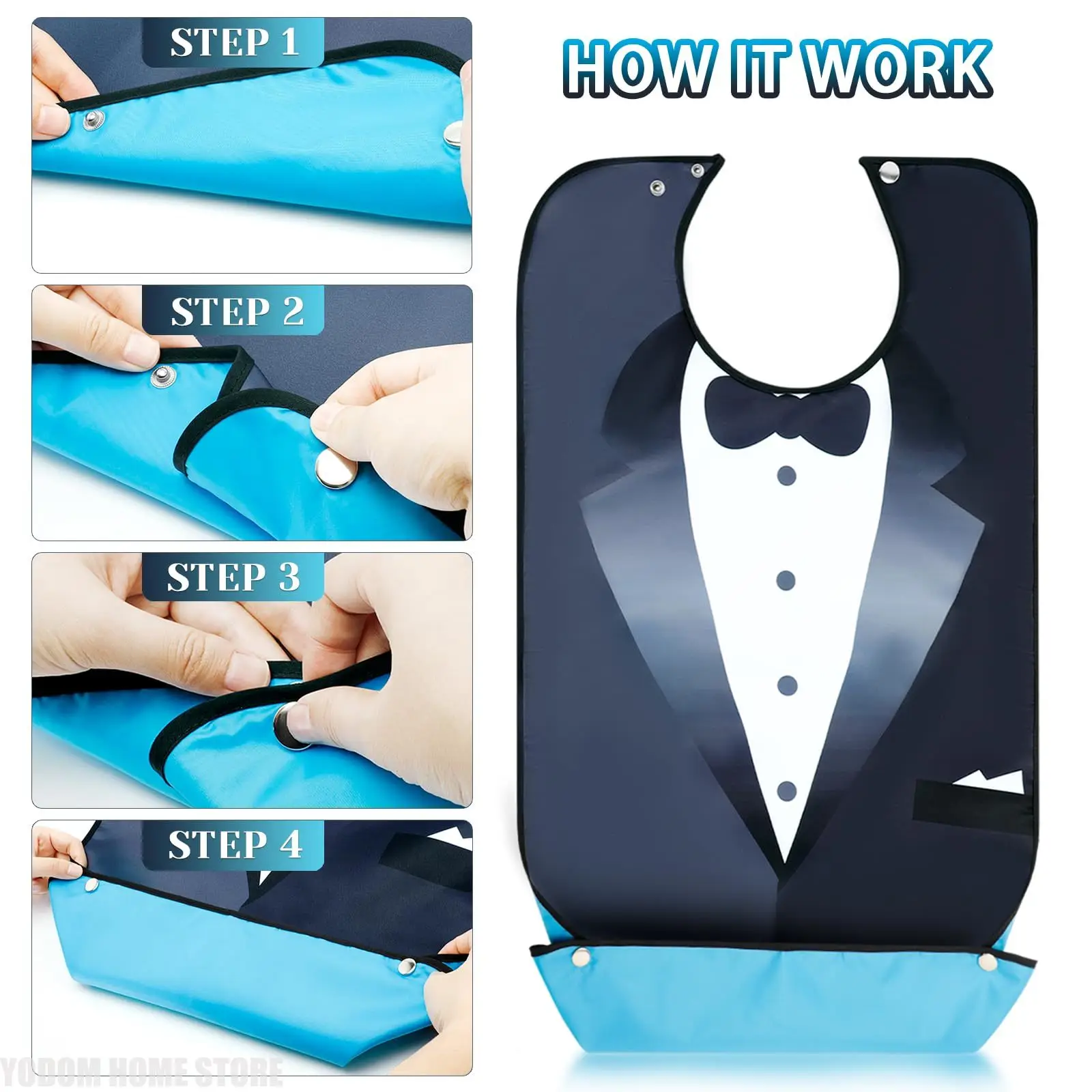 Waterproof Adult Apron Bib - Kitchen Cook Protector & Mealtime Aid, Disability Dining Clothes & Tool