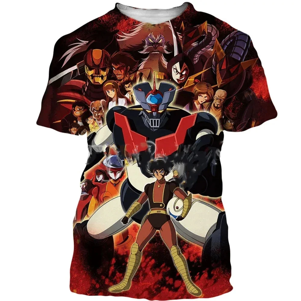 T-shirt imprimé 3D pour hommes, haut décontracté d'été, cloche cool Mazinger Z, nouvelle mode