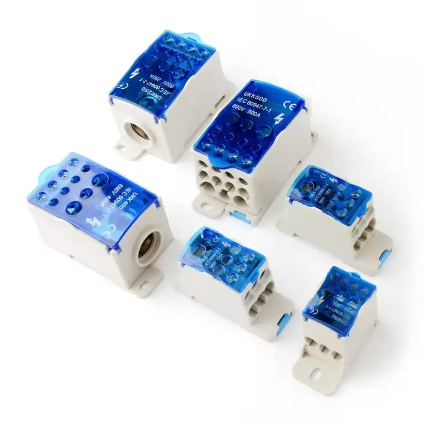 

10pcs Din Rail Distribution UKK250 Terminal Blocks One in Several Out Powe Block Electric Wire Connector Junction Box