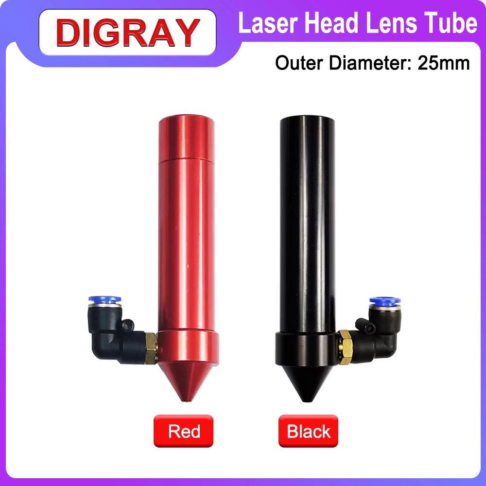 DIGRAY Co2 Laser Head Tube Outer Dia 25mm Is Suitable For Focusing Lens With Dia 20mm Focal Length 50.8/63.5/76.2mm.