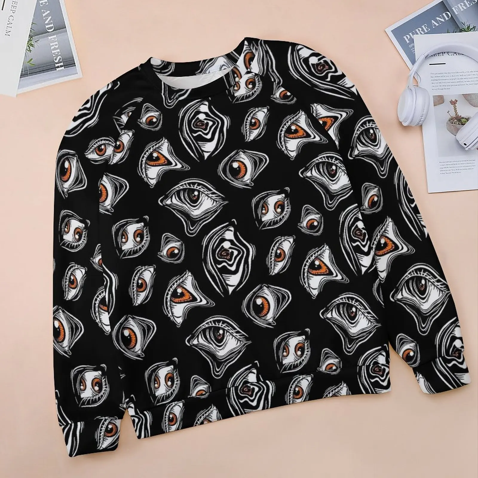 Abstract Evil Eye Hoodies Vrouwen Trippy Eyes Streetwear Casual Hoodie Lange Mouw Trendy Design Sweatshirts Big Size 2XL 3XL