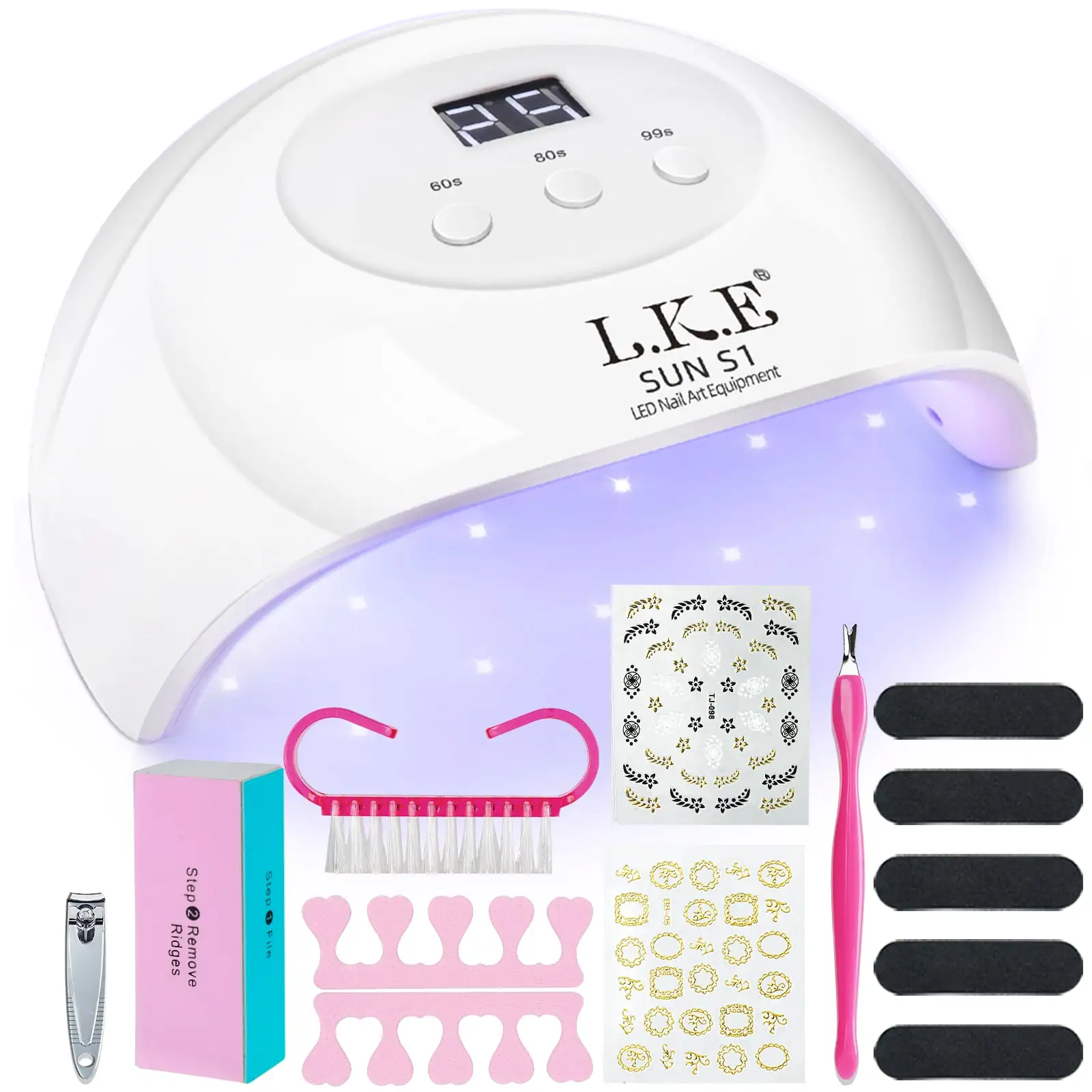 1pc UV LED Nail Lamp, UV LED Light, Nail Dryer For Gel Polish,Nail Curing Light For Gel Nails With Auto Sensor / 3 Timer Settings, Professional Nail Dryer Gel Polish Curing Light Nail Art Tools White