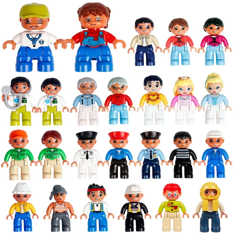 Grote bouwstenen Jongen Meisjes Familie Politieagenten Figuren Pop Compatibel Duplos Kinderen Kinderen Zelfsluitende stenen Assembleer speelgoed - afbeelding 2