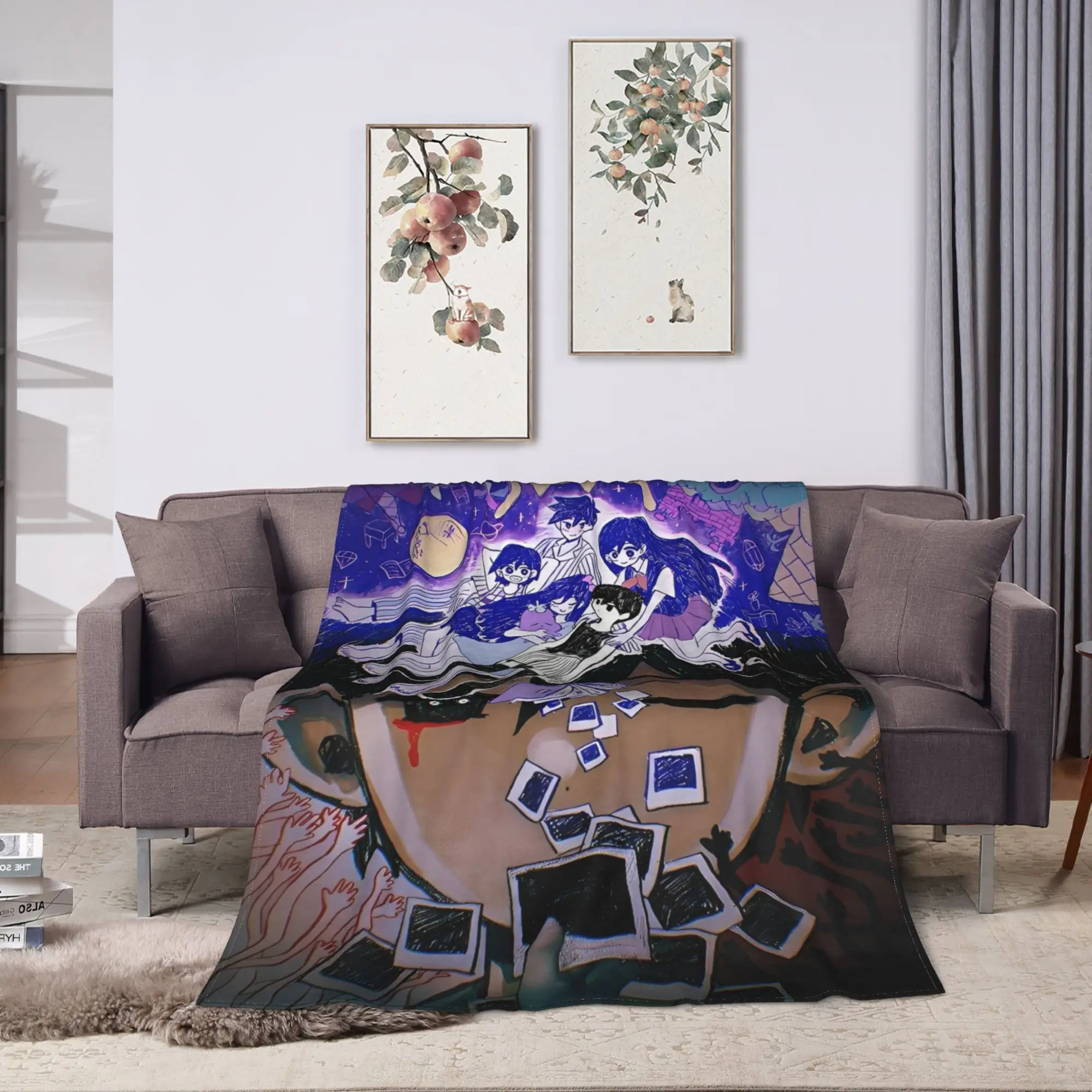 Omori Hot Game Printed Soft Blanket  Decorative Plush Throw Blanket Comfortable Couch Chair Flannel Bedspread Sofa Bed Cover