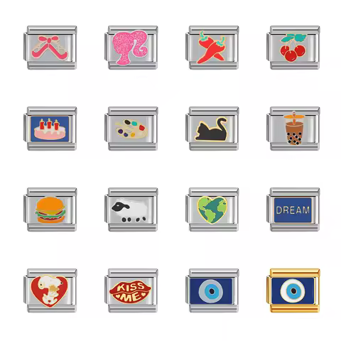 Italian Charm Store Italian Charm Bracelet 9mm Diy Girly, Dream, Evil Eyes, Kiss Me, Ballet Shoes