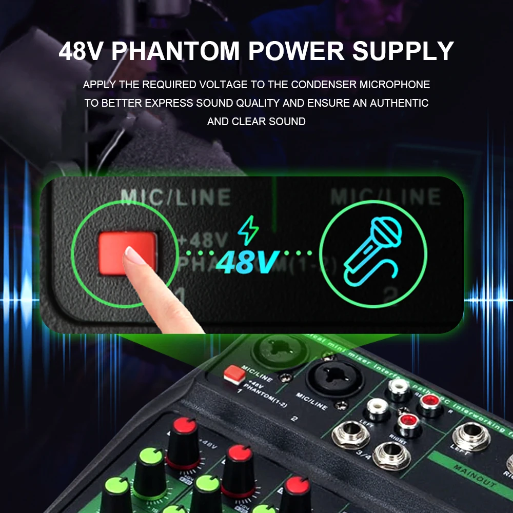 Tragbarer 4-Kanal-Audiomixer,  – Audio Interface Bewertung und Preis