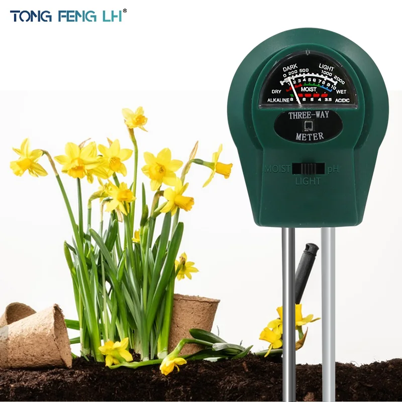 Humidômetro e Ferramenta de Medição de ph Três em um Medidor de Umidade do Solo Sonda Higrômetro Teste de Rega Jardinagem