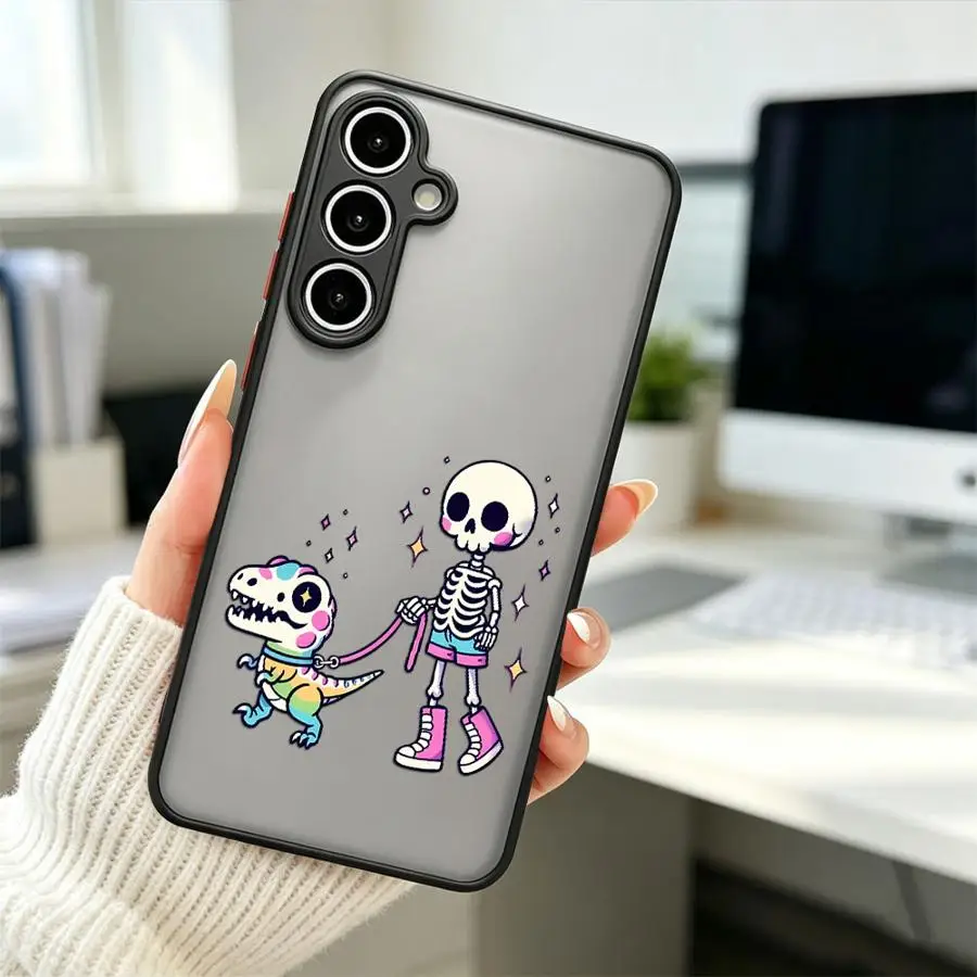 Phone Cover Case for Samsung Galaxy A56 A55 A53 A35 A54 A23 A52S A72 A17 A52 A16 A15 A34 A36 A73 A33 Walk Rainbow Dino