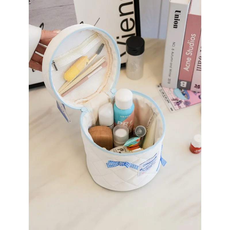 مجموعة حقائب مكياج حقيبة مكياج مبطنة للنساء حقائب مكياج كبيرة مزهّرة حقيبة مستحضرات تجميل قطنية لطيفة حقيبة تخزين مستحضرات التجميل للسفر #2