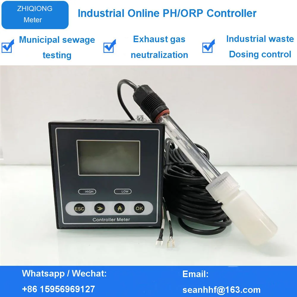 Industrial Online PH Meter PH Controller ORP Sensor Electrode Probe Tester Continuous Measurement Control For Urban Sewage