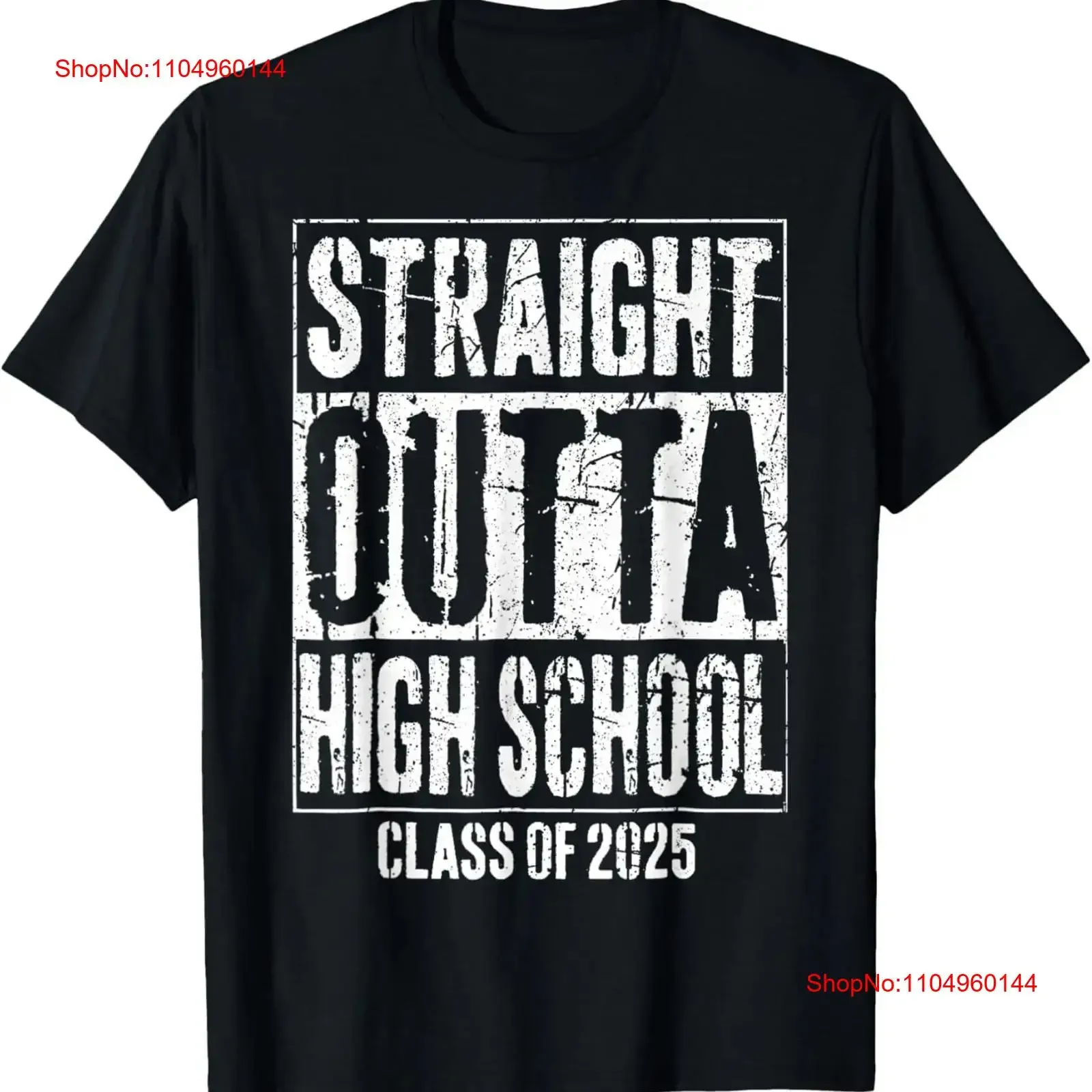 

Straight Outta High School Graduation Class Of 2025 Grad T Shirt vintage Washed Soft streetwear Breathable fashion Stretched