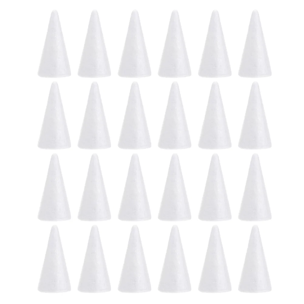 24 Pcs Foam Cone Christmas Decorations Children Foams Toy DIY Toys Decorate Curtain Centerpiece Craft Supplies Window