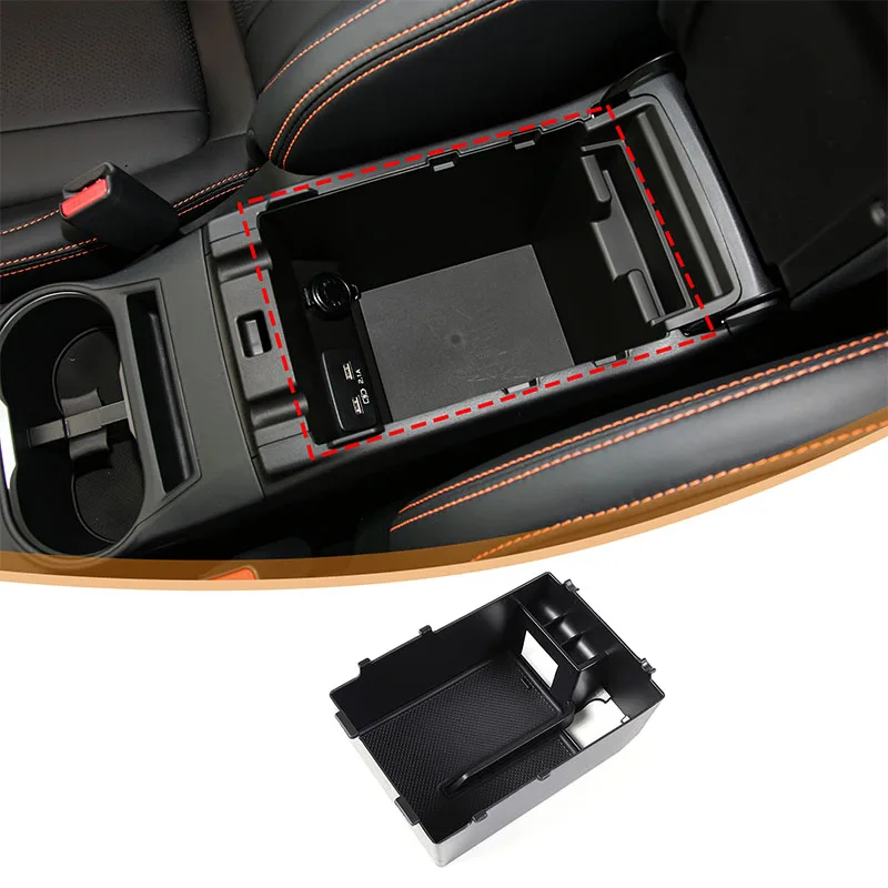 For Subaru XV 2018 2019 2020 2021 2022 ABS Black Car Center Console Armrest Storage Box Car Interior Accessories