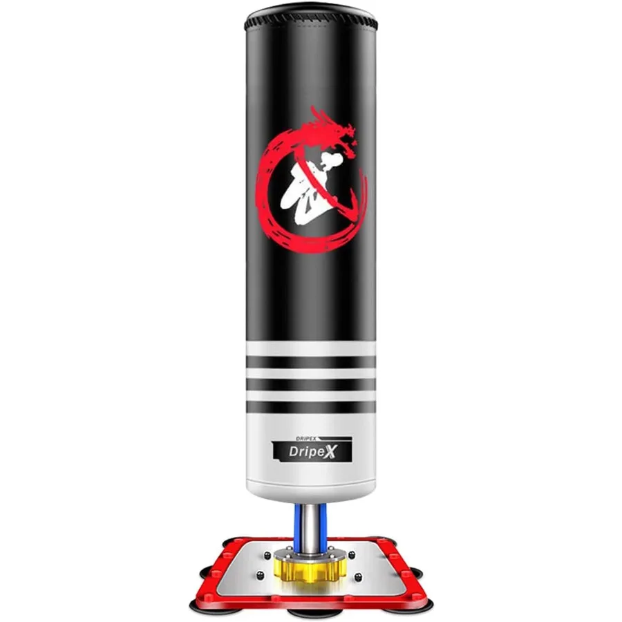 كيس ملاكمة قائم بذاته - كيس ملاكمة ثقيل بطول 47/4 قدم مع قاعدة فولاذية لكوب الشفط لتدريب الملاكمة في صالة الألعاب الرياضية المنزلية