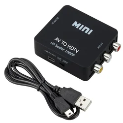 Convertitore adattatore composito compatibile HD 1080P RCA da AV a HD cavo Audio Video AV2HD adattatore AV CVBS con cavo USB