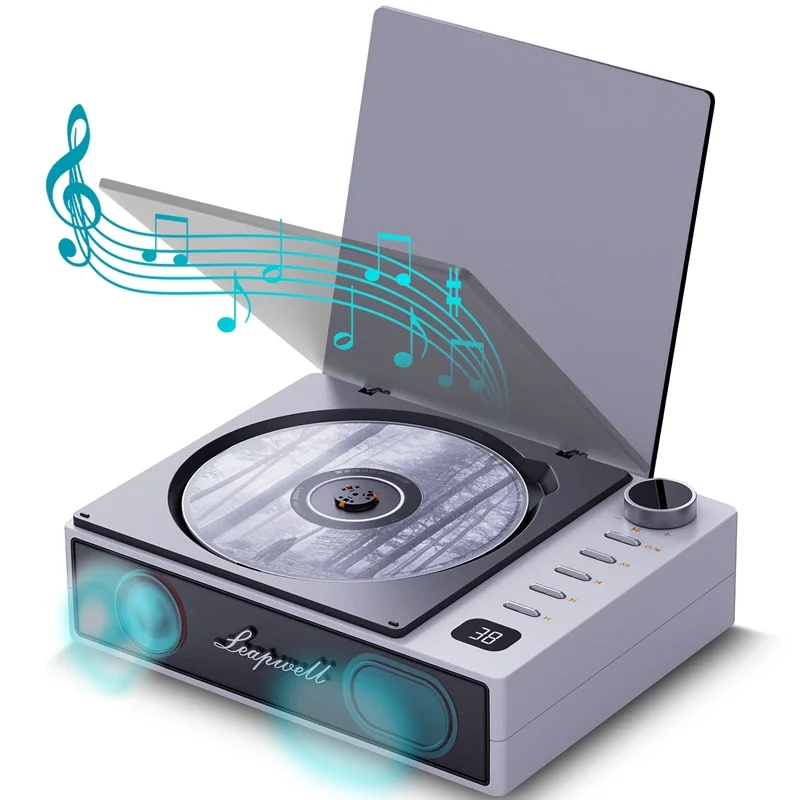 

2024 New Turntable Compact Rechargeable Hifi Retro Portable Cd Players With Speakers/Fm Radio/Mp3/Usb