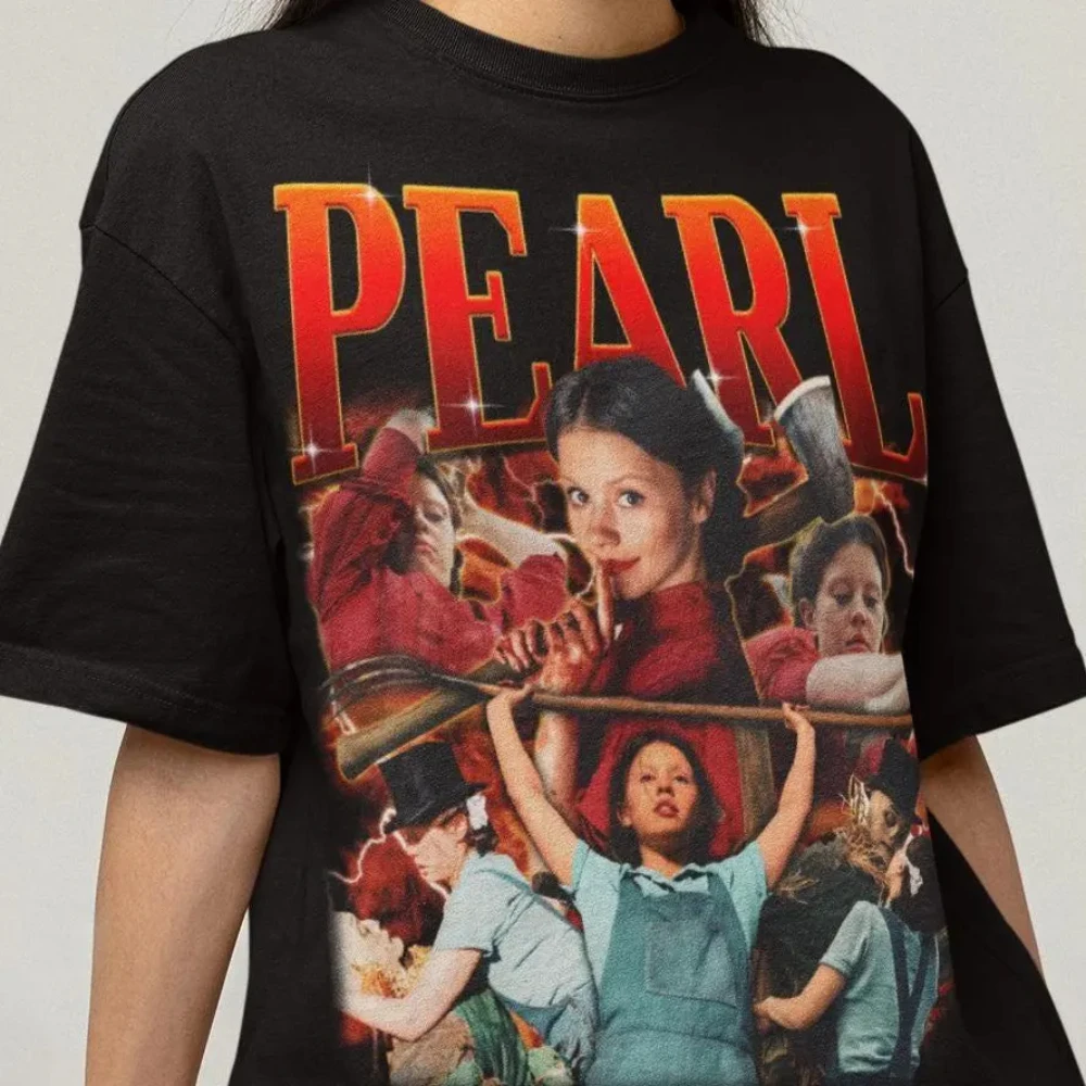 

Pearl horror movie themed T-shirt with graphic design casual and comfortable Heavy duty pure cotton unisex top