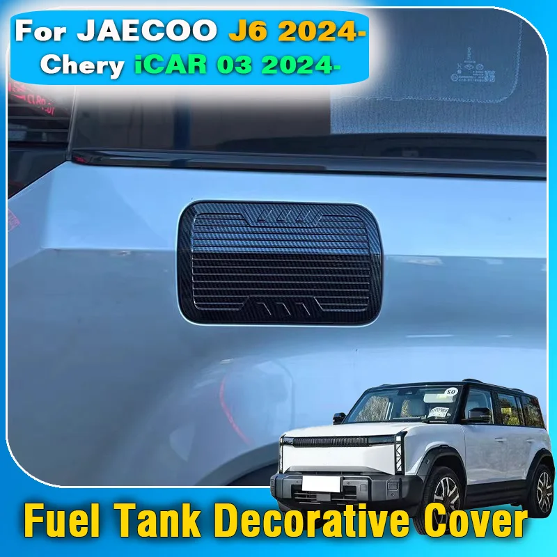 

For JAECOO J6 Chery iCAR 03 2024 2025 ABS Car Fuel Tank Cap Panel Cover Trim Frame Decoration Sticker Exterior Accessories Parts