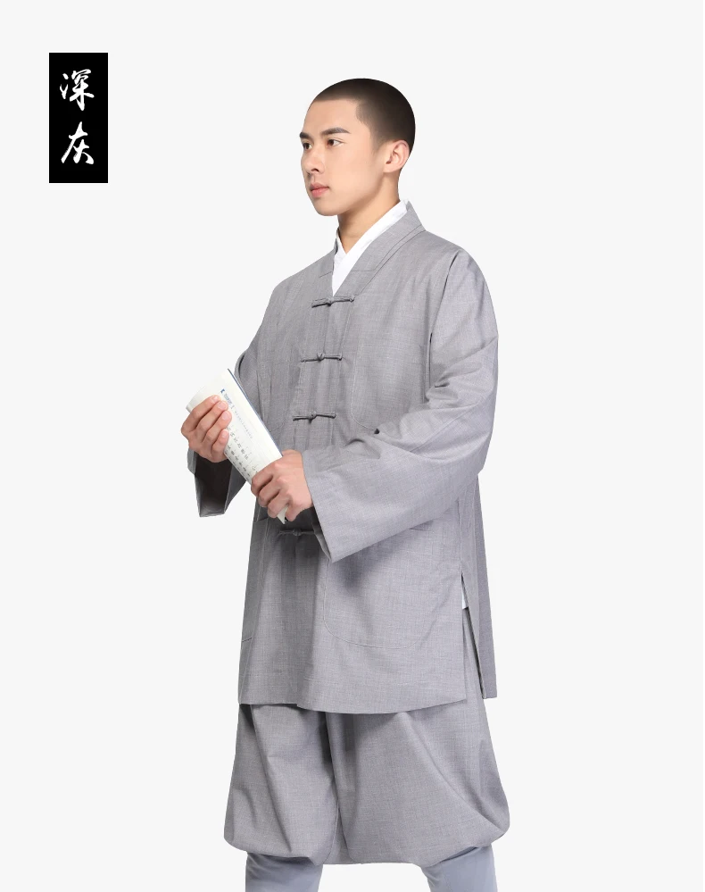 Traditional Chinese Buddhism Arhat Gown Set for Adult Men Monk Robe  Buddhist Uniform Duan Gua