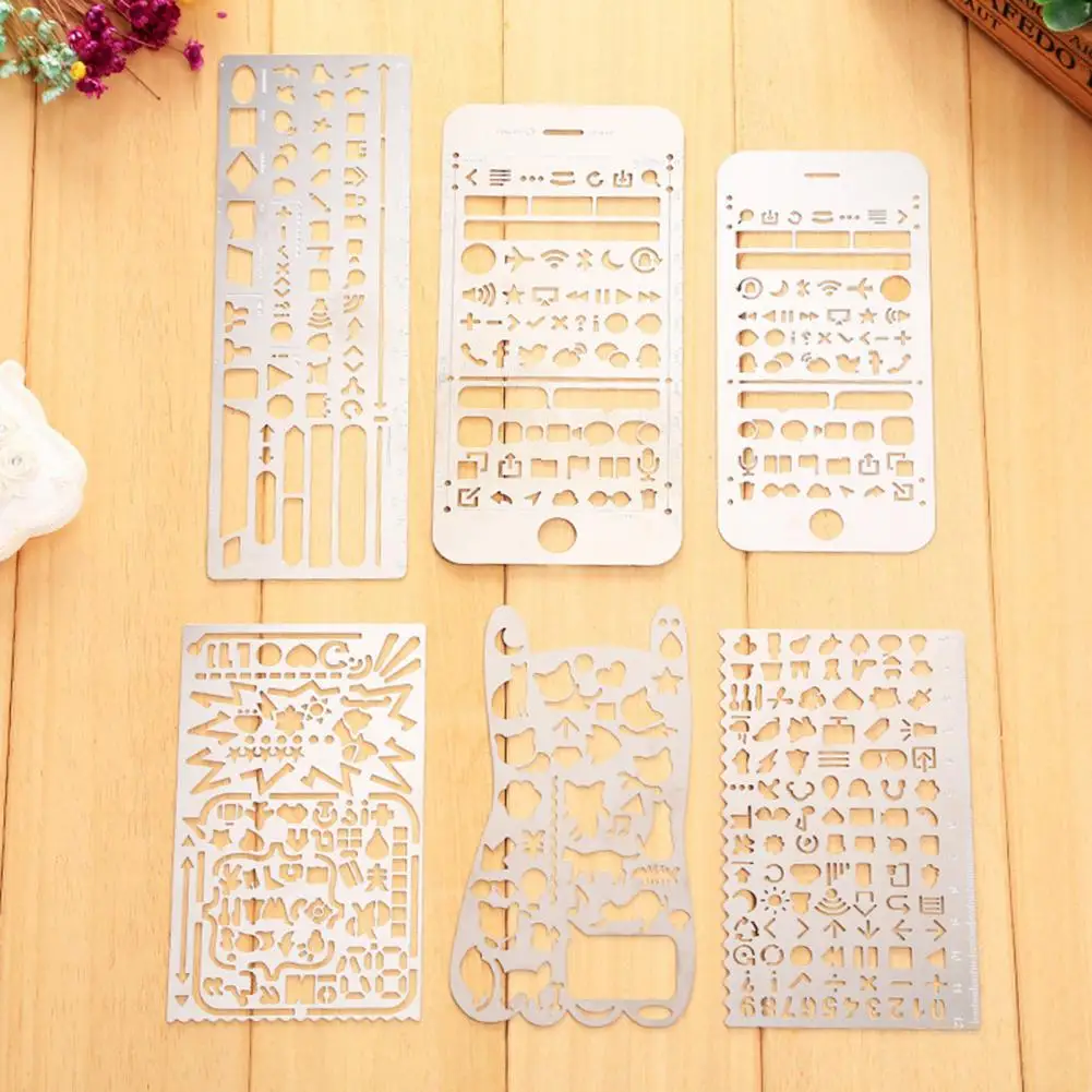 Sturdy  Useful Albums Scrapbook DIY Painting Template Ruler Easy to Use Drawing Template Anti-scratch   for School