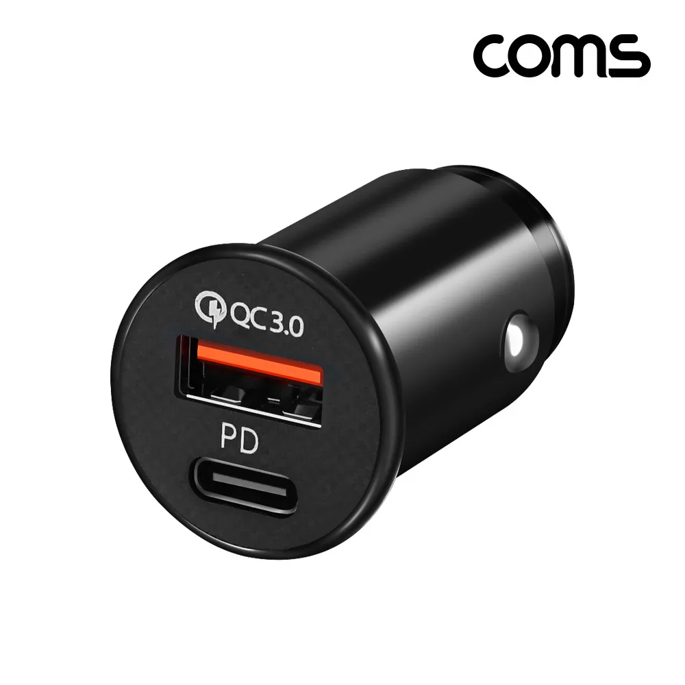 Coms IH689 Mini Charger Car Ciger Jack Power QC3.0 PD Adapter 18W