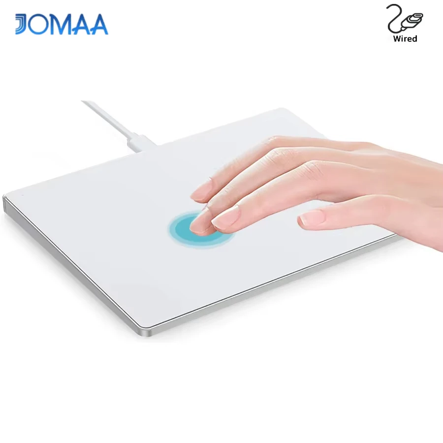 Jomaa USB Wired Multi-TouchTrackpad SlimTempered Glass Surface with High Precision Navigation Wired Touchpad for Laptop PC