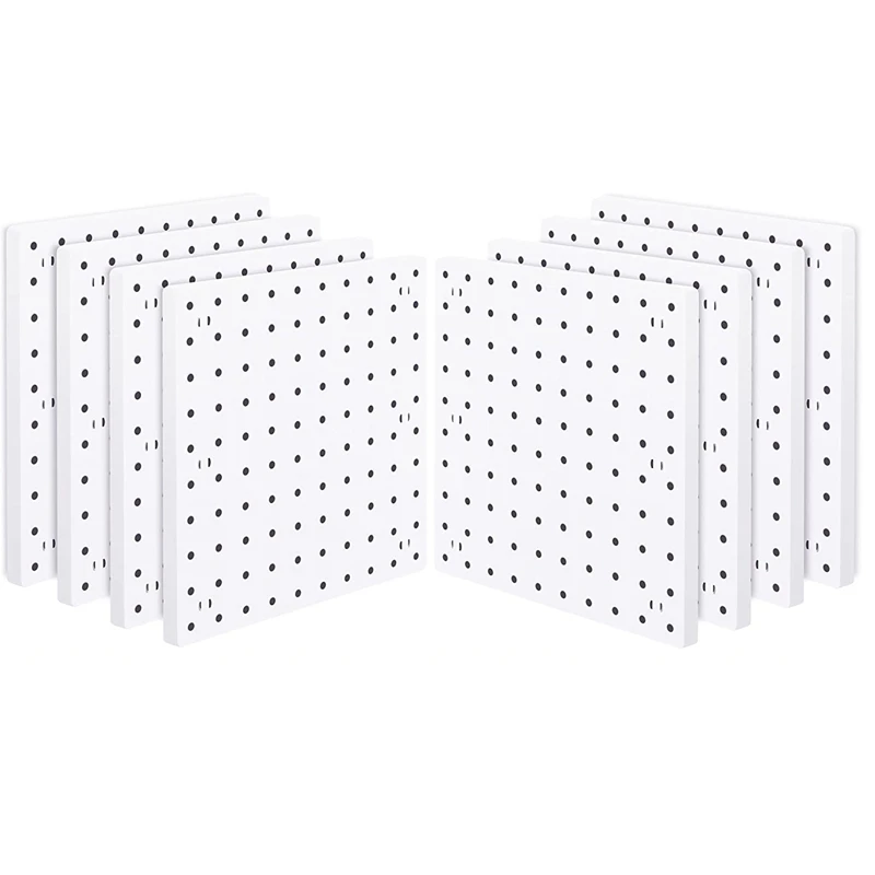 8 Pcs Pegboard Wall Manager Panels White Wall Pegboard Plastic Pegboard For Process Room And Garage