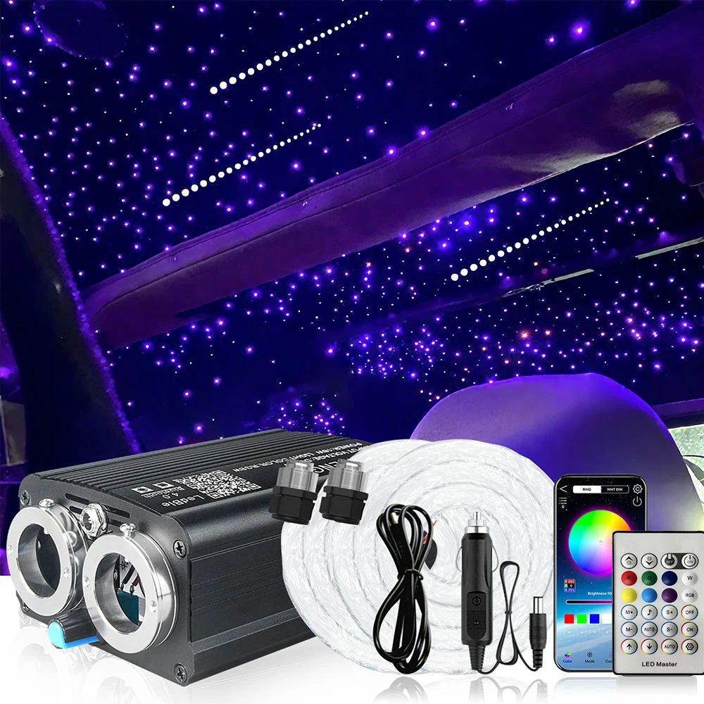 32W RGBW Meteor Car Roof stars Fiber Optic Light Music Roof Car Interior Ambient Atmosphere Light  for Starry Sky ceiling
