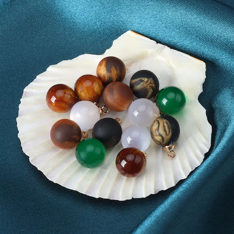 10pcs/bag Cheongsam Retro Round Bead Imitation Jade Colored Pearl Fragrant Cloud Silk Button Shirt Tang Style Button