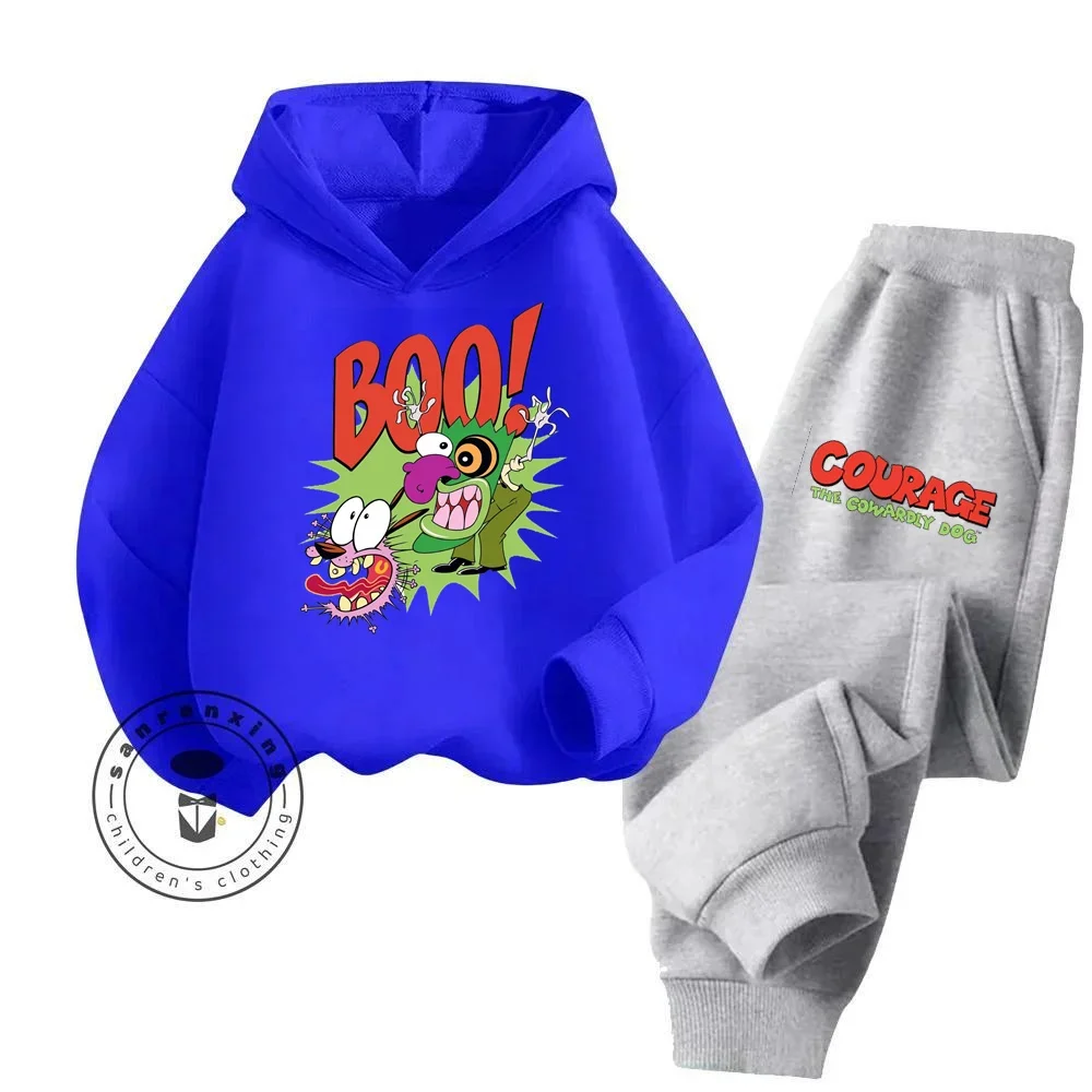 Courage the Cowardly Dog Kid\'s Cute Clothing Lively Ensembles Adorable Prints Suitable for Young Children Must Have Hoodie Set