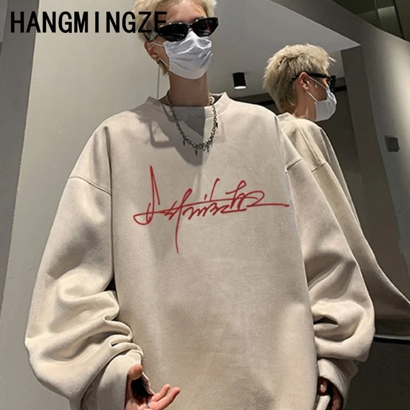 2024 New Letter Print Sweatshirt Men Harajuku Comfy Sweatshirt Fashion Comfy Leisure Vintage Autumn Crewneck Male Tops Clothing