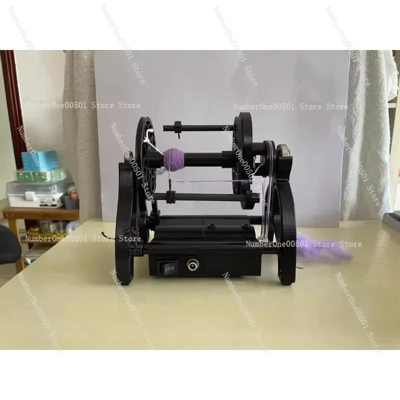 Electric small spinning wheel installation-free household adjustable speed 12V textile wool cotton single strand wool mini
