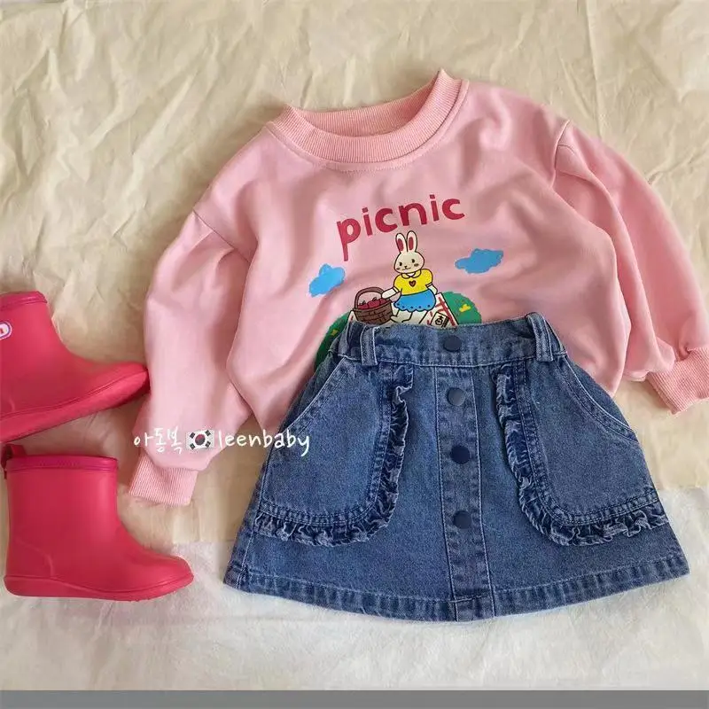 Kids New Summer Girls Denim Skirts Casual Kids Skirt Baby Clothing Kids Jean Skirts Toddler Clothes 2 3 4 5 6 T