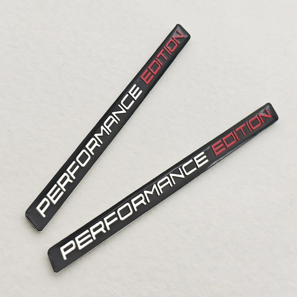 2PCS 3D Aluminium Performance Edition Emblem Car Logo Badge Decoration Rear Trunk Fender Sticker Decal Motorcycle Accessories