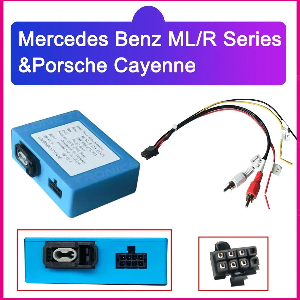 

Optical Fiber Decoder Box Car Radio Stereo Amplifier Adapter for Mercedes Benz ML/R Series and Porsche Cayenne Series