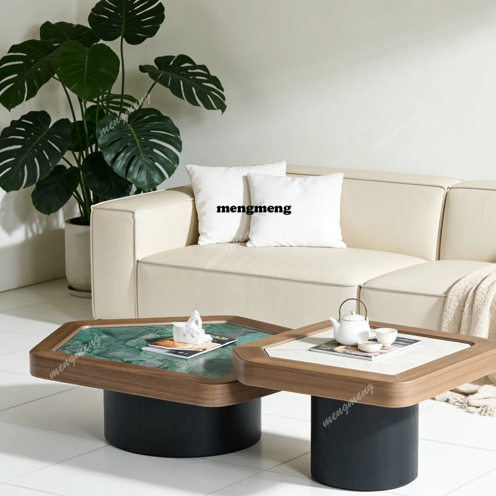 

Modern simple marble special-shaped coffee table living room light luxury high-end creative designer coffee table
